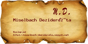 Miselbach Dezideráta névjegykártya